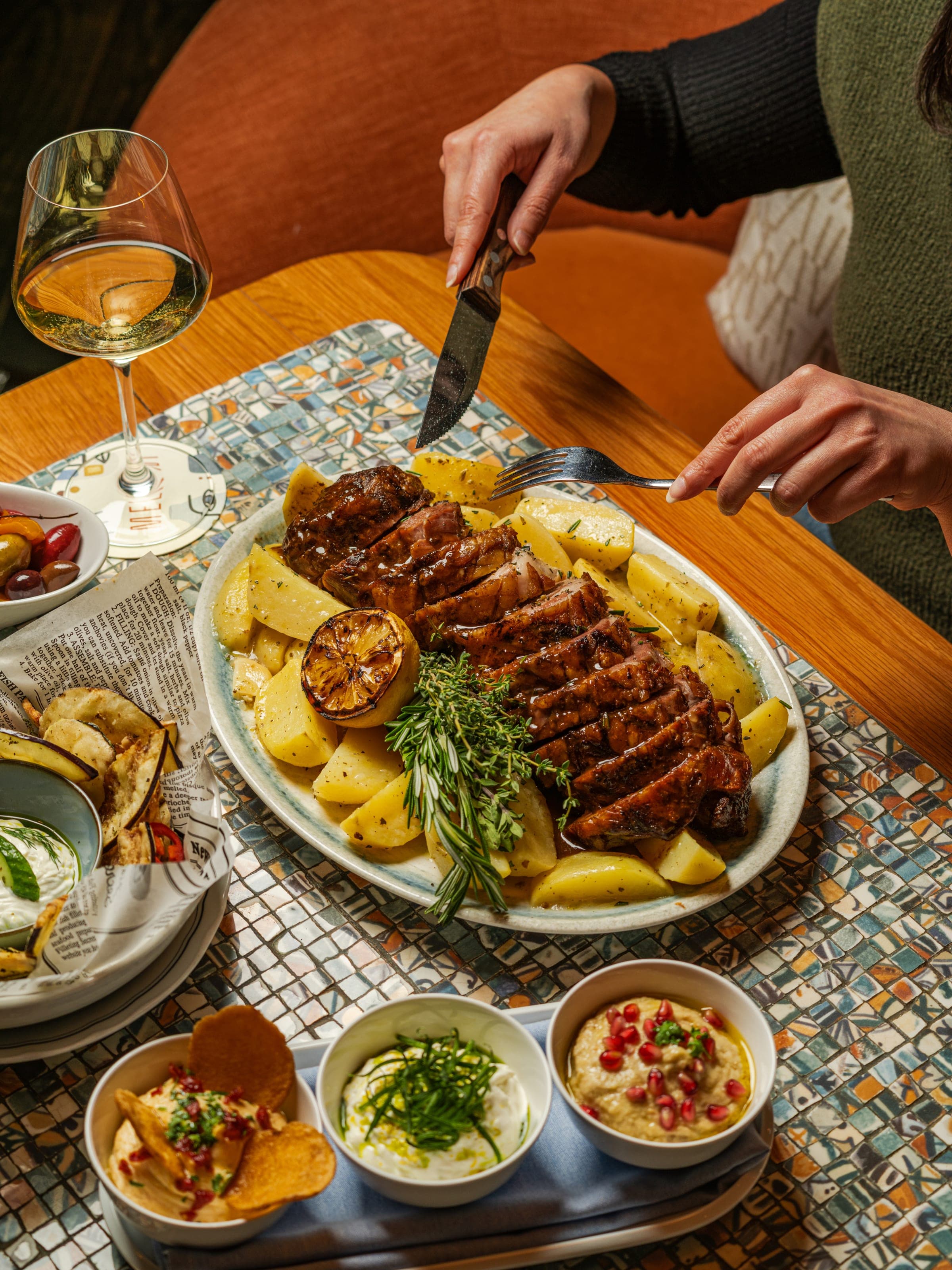 Shareable Greek dishes at Meláni